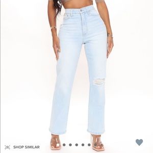 “Straight up vintage high rise jeans” from Fashion Nova.